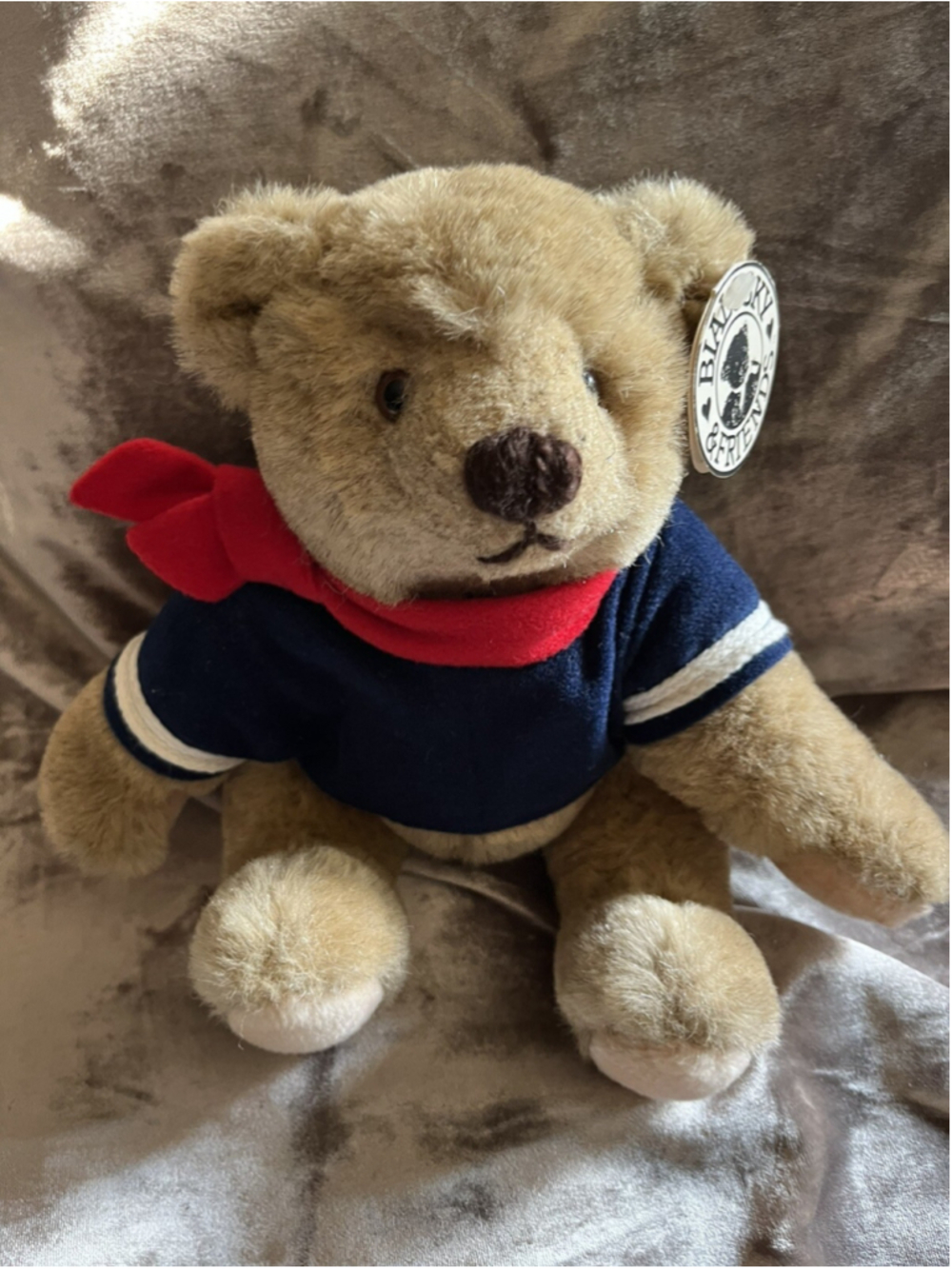 VTG Bialosky & Friends Gund 6" Plush Teddy Bear Sailor Scarf Stuffed Tags 1982